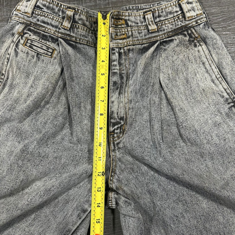 Vintage Blue Zone Acid Wash Double Knee Pleated Jeans Gray 33L Made in Hong Kong - Picture 5 of 7